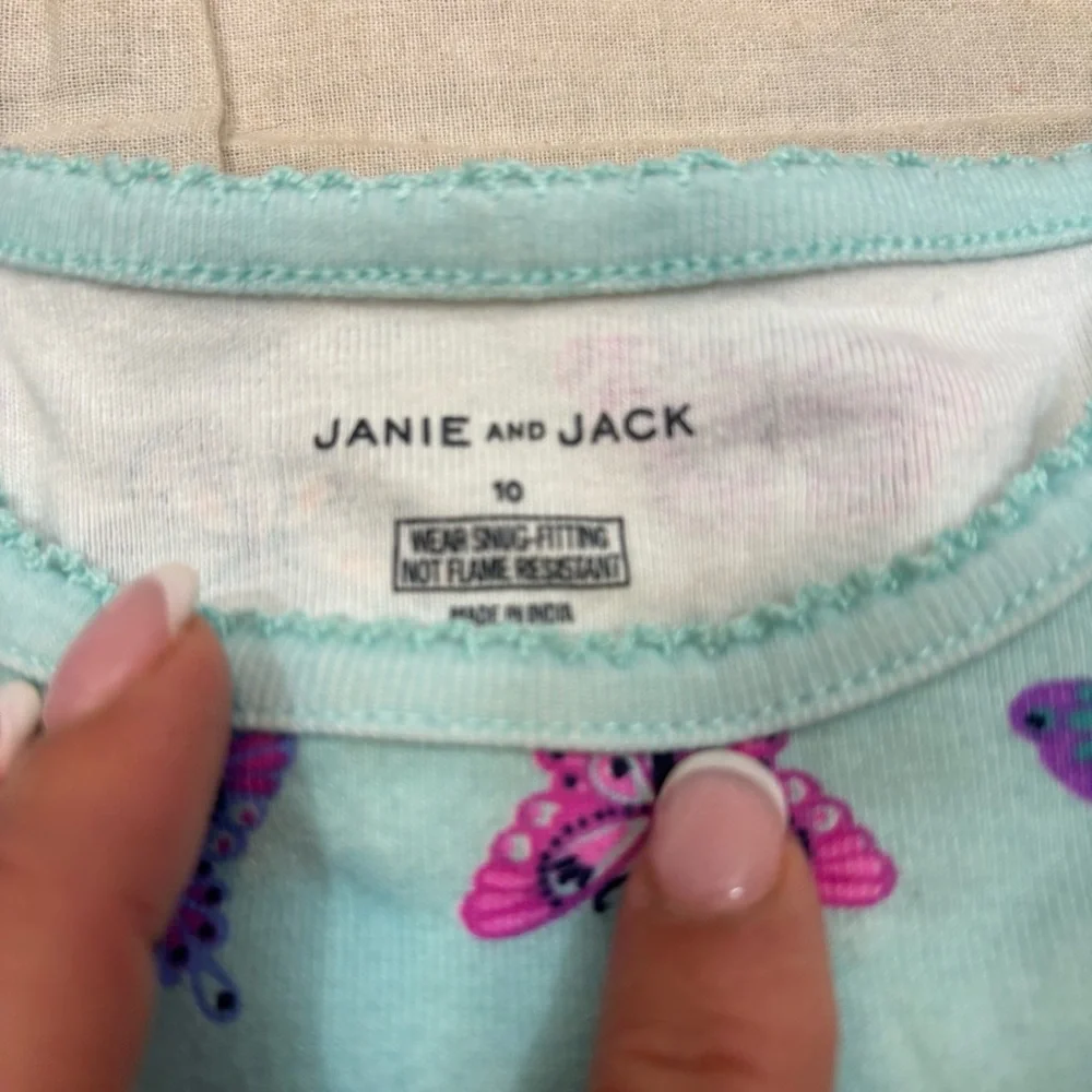 Girls Janie and Jack Two Piece Butterfly Print Pajamas Blue Size 10‎